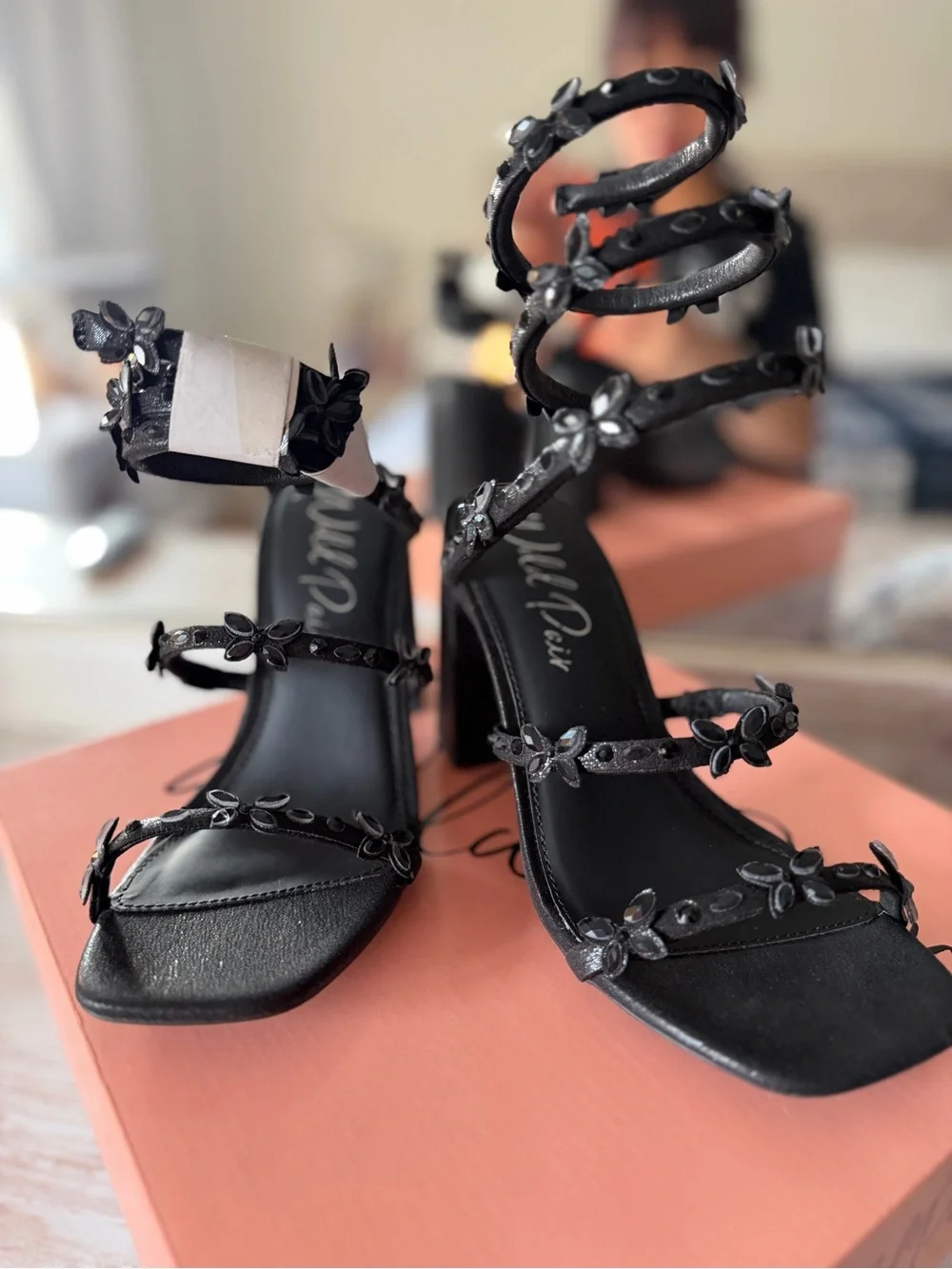 Block Heel Sandals / Black / 5.5